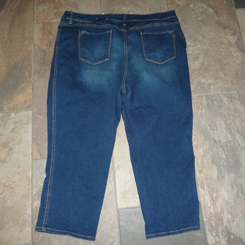 CHICOS 3.5 18 PLATINUM Jeans Womens Blue Denim Crop 95 Cotton - Picture 9 of 14